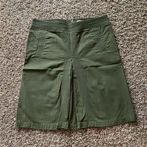 J. Crew Olive Green Chino A-line Skirt